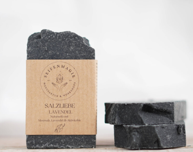 Naturseife "Salzliebe" Lavendel & Aktivkohle