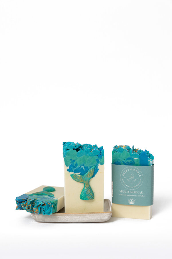 Naturseife "Meerjungfrau blau" Lemongrass & Salbei