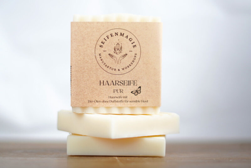 Haarseife "Pur" mit Bio-Mandelöl - ohne Duft für sensible Haut