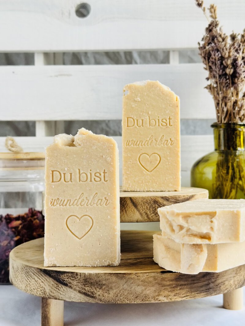 Naturseife "Salzliebe" "Du bist wunderbar" mit Grapefruitöl & pinkem Himalyasalz