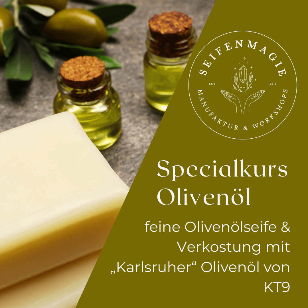 Specialkurs: Olivenöl – feine Olivenölseife & Verkostung mit „Karlsruher“ Olivenöl von KT9 Specialkurs: Olivenöl – feine Olivenölseife & Verkostung mit „Karlsruher“ Olivenöl von KT9